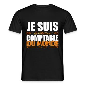 Je Suis Le Meilleur Comptable Du Monde Idée Cadeau - T-shirt homme - noir - Devant - AI Model Male 178 light (178cm)