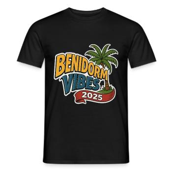 Benidorm Vibes 2025 - Men's T-Shirt - black - Front - AI Model Male 178 light (178cm)