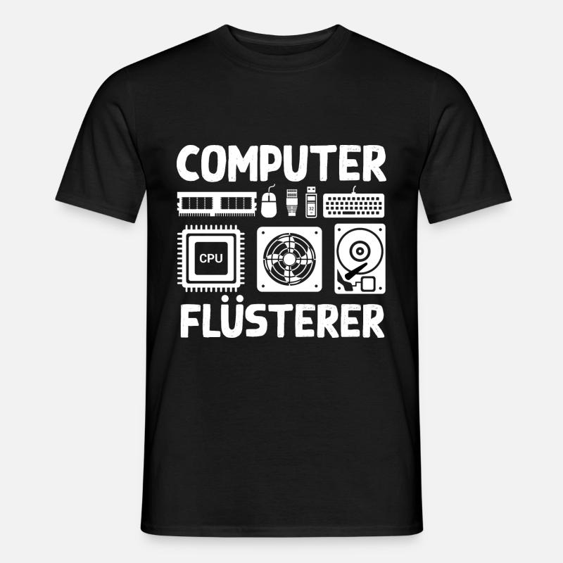 Computerflüsterer Informatiker Nerd Geek Für - Männer T-Shirt - Schwarz