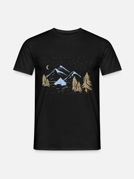 Pomysł na prezent - Camping Camper camping Nature - T-shirt męski - czarny