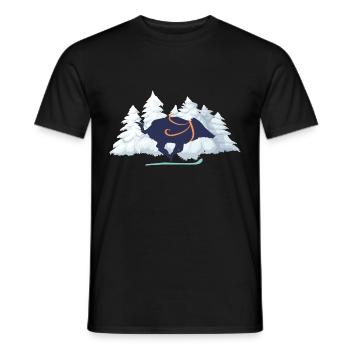 Cochon d hiver sauvage violet - T-shirt homme - noir - Devant - AI Model Male 178 light (178cm)