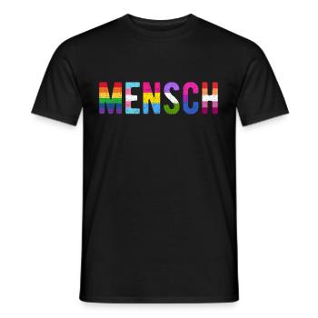 Human LGBT LGBTQ Flag Rainbow Gay Pride - Men's T-Shirt - black - Front - AI Model Male 178 light (178cm)