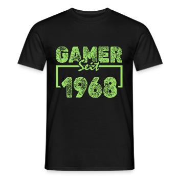 Jahr 1968 - Männer T-Shirt - Schwarz - Vorne - AI Model Male 178 light (178cm)