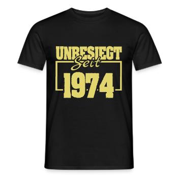 1974 - Männer T-Shirt - Schwarz - Vorne - AI Model Male 178 light (178cm)