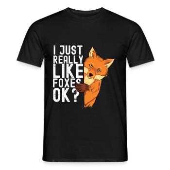 Fuchs - Männer T-Shirt - Schwarz - Vorne - AI Model Male 178 light (178cm)