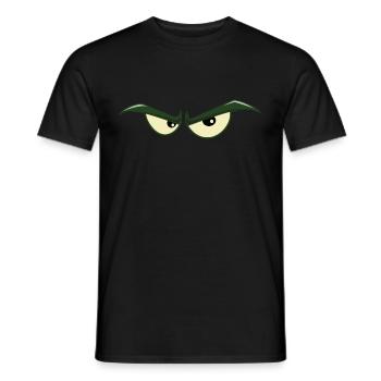 Böser Blick T Shirt & Hoodie - grüne, böse Augen - Männer T-Shirt - Schwarz - Vorne - AI Model Male 178 light (178cm)