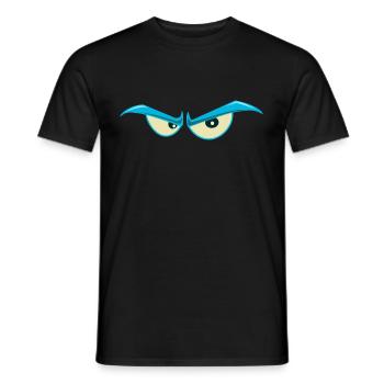 Böser Blick T Shirt & Hoodie - blaue, böse Augen - Männer T-Shirt - Schwarz - Vorne - AI Model Male 178 light (178cm)