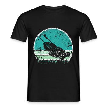 Lawn Mower Lawn Mowing Garden Gardener - Men's T-Shirt - black - Front - AI Model Male 178 light (178cm)