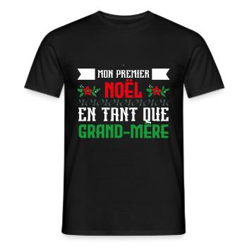 Premier noël en tant que Grand-Mère - T-shirt homme - noir - Devant - AI Model Male 178 light (178cm)