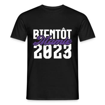 Cadeau Annonce grossesse bientôt Mamie 2023. - T-shirt homme - noir - Devant - AI Model Male 178 light (178cm)
