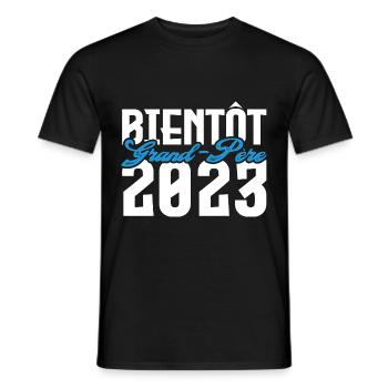 Cadeau Annonce grossesse bientôt Grand-père 2023. - T-shirt homme - noir - Devant - AI Model Male 178 light (178cm)