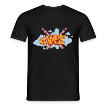 Vaper with smoke - Men's T-Shirt - black - Front - AI Model Male 178 light (178cm)
