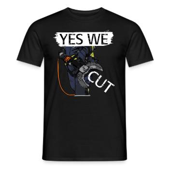 Firefighters - Yes We Cut! - Color - Men's T-Shirt - black - Front - AI Model Male 178 light (178cm)