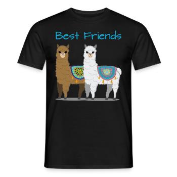 Lama alpaga cadeau femmes hommes enfants - T-shirt homme - noir - Devant - AI Model Male 178 light (178cm)