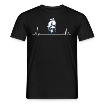 Roller Fahrer Scootering Motorrad Moped Herzschlag - Männer T-Shirt - Schwarz - Vorne - AI Model Male 178 light (178cm)