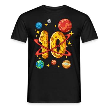 10 Anniversaire Astronaute de l’espace 10 ans - T-shirt homme - noir - Devant - AI Model Male 178 light (178cm)
