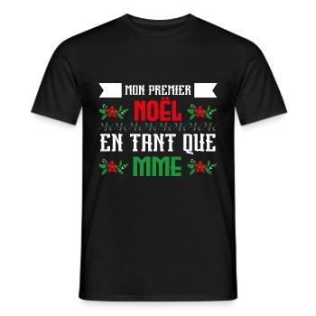mon premier Noël en tant que Mme - T-shirt homme - noir - Devant - AI Model Male 178 light (178cm)