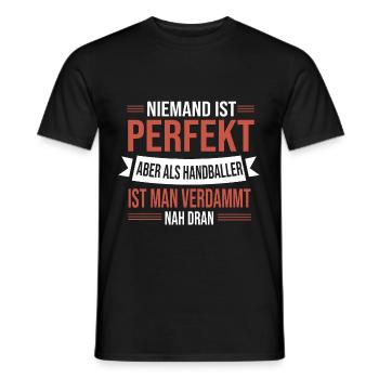 Handball - Männer T-Shirt - Schwarz - Vorne - AI Model Male 178 light (178cm)