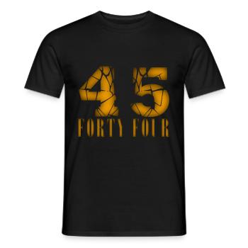 45 Jahre alt, Geburtsspruch - Männer T-Shirt - Schwarz - Vorne - AI Model Male 178 light (178cm)
