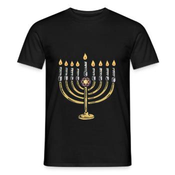 Shalom Davidstern Hebräisch Juden Judentum Jude - Männer T-Shirt - Schwarz - Vorne - AI Model Male 178 light (178cm)