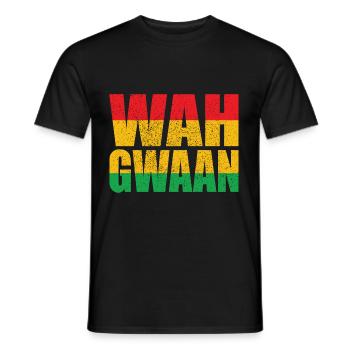 Wah Gwaan Slang Design Jamaica Jamaican Parade - T-shirt homme - noir - Devant - AI Model Male 178 light (178cm)