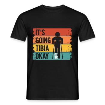 Beinbruch Wortspiel für Jemanden mit einem - Männer T-Shirt - Schwarz - Vorne - AI Model Male 178 light (178cm)
