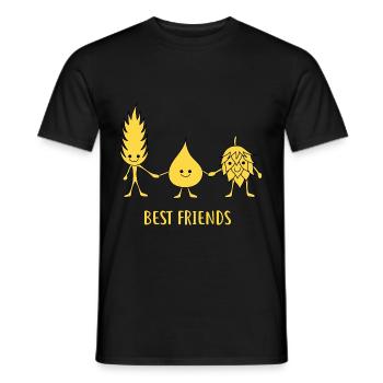 Craft Beer Hops - Hobby Brewer Malt Craft Beer - Men's T-Shirt - black - Front - AI Model Male 178 light (178cm)