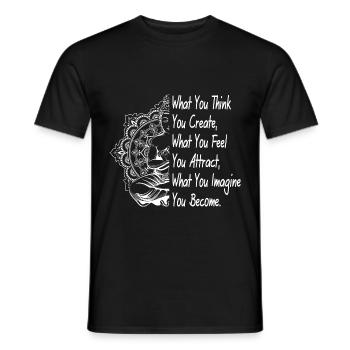 Namaste - Buddha - Men's T-Shirt - black - Front - AI Model Male 178 light (178cm)