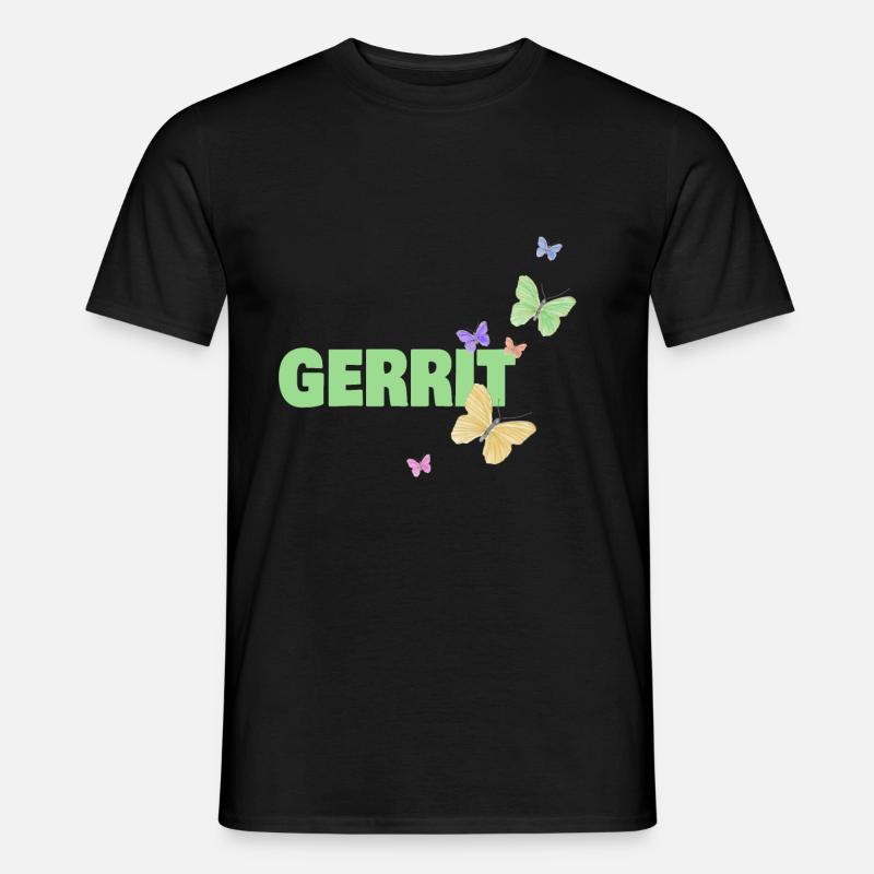 Schmetterlingen Gerrit - Männer T-Shirt - Schwarz