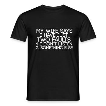 funny sayings - wife - Men's T-Shirt - black - Front - AI Model Male 178 light (178cm)