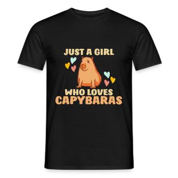 Capybara capybara capybara rodent - Men's T-Shirt - black - Front - AI Model Male 178 light (178cm)