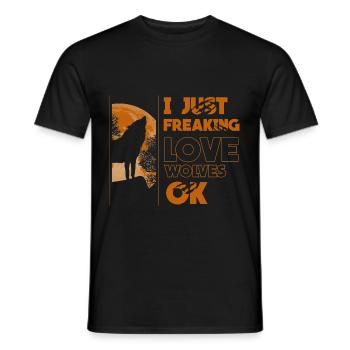 Wolf - Men's T-Shirt - black - Front - AI Model Male 178 light (178cm)