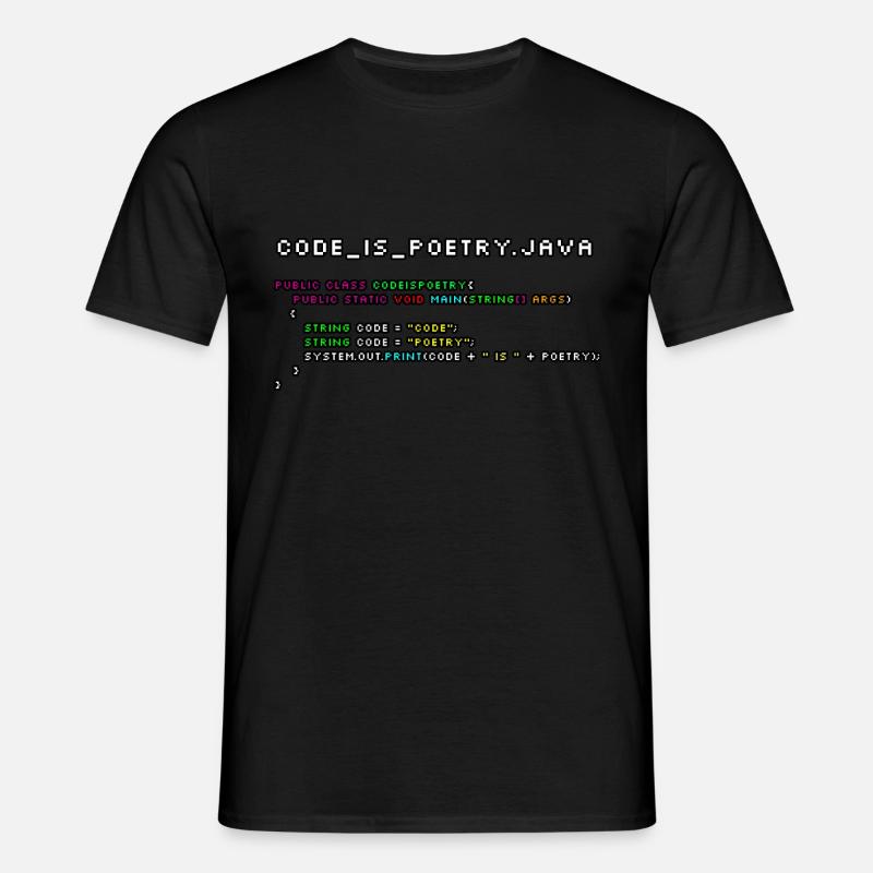 Le code est poetry.java - T-shirt Homme - noir