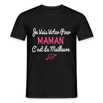 Je Vais Voter Pour Maman Cadeau Rigolo Maman - T-shirt homme - noir - Devant - AI Model Male 178 light (178cm)
