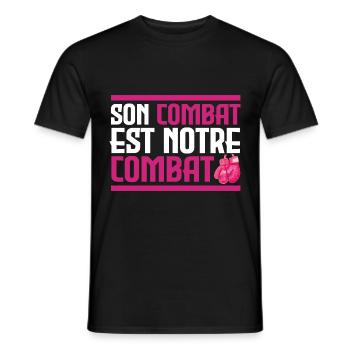 His fight is our fight - Cancer - Men's T-Shirt - black - Front - AI Model Male 178 light (178cm)