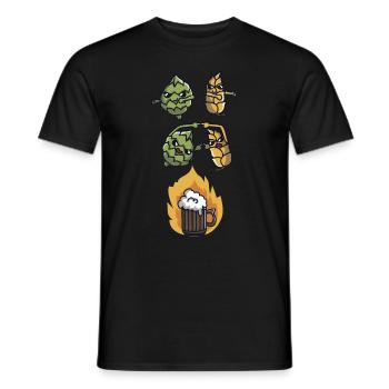 Houblon et fusion de blé à la bière - T-shirt homme - noir - Devant - AI Model Male 178 light (178cm)