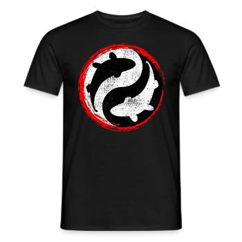 Koi Ying Yang - Männer T-Shirt - Schwarz - Vorne - AI Model Male 178 light (178cm)