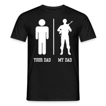 My father is a soldier - Men's T-Shirt - black - Front - AI Model Male 178 light (178cm)