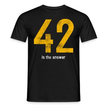 42 est la réponse - T-shirt homme - noir - Devant - AI Model Male 178 light (178cm)