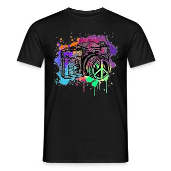 appareil photo - T-shirt homme - noir - Devant - AI Model Male 178 light (178cm)