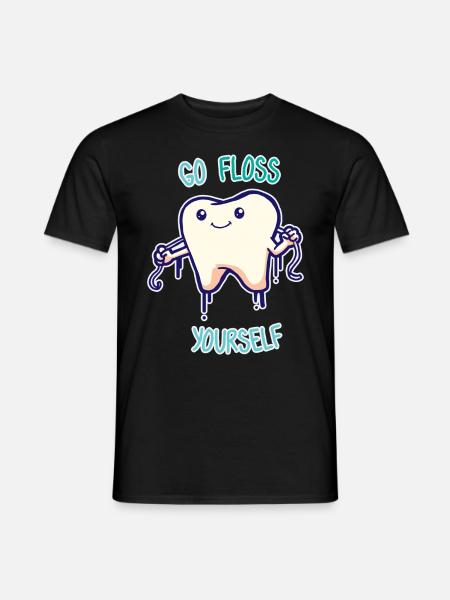 Tooth dentist flossing - Men's T-Shirt - black