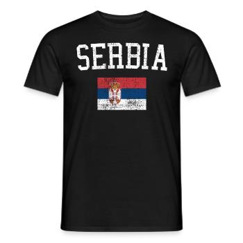 Serbia - Men's T-Shirt - black - Front - AI Model Male 178 light (178cm)