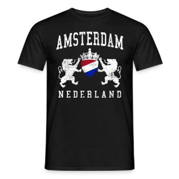Amsterdam - T-shirt homme - noir - Devant - AI Model Male 178 light (178cm)