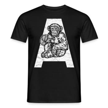 Affe Primat Schimpanse - Männer T-Shirt - Schwarz - Vorne - AI Model Male 178 light (178cm)