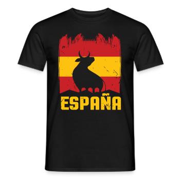 Espana print I Proud Spain Bull Viva ESPANA Gift - Men's T-Shirt - black - Front - AI Model Male 178 light (178cm)
