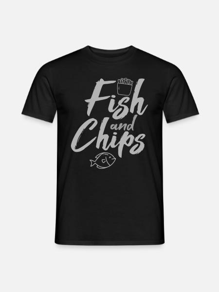 Fish &Chips Drôle de nourriture britannique et Streetfood - T-shirt homme - noir