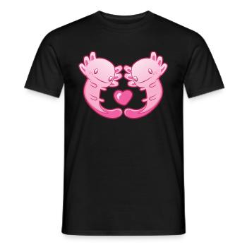 Axolotl Love Funny Amphibian Valentine Heart print - T-shirt homme - noir - Devant - AI Model Male 178 light (178cm)