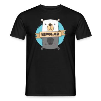 BiPolar Bear I Niedliche psychische Störung Design - Männer T-Shirt - Schwarz - Vorne - AI Model Male 178 light (178cm)
