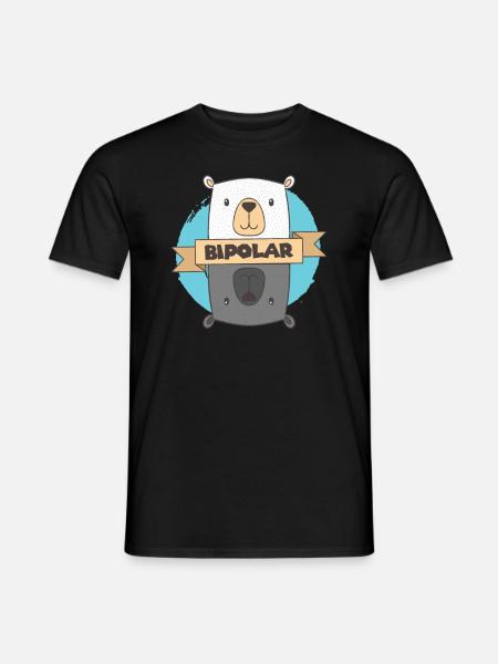 BiPolar Bear I Conception de troubles mentaux mignons - T-shirt homme - noir