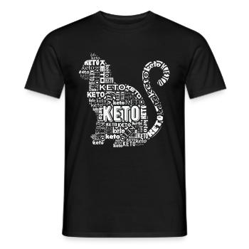 Keto Ketogenic Diet design Funny Cat | Hommes Femme - T-shirt homme - noir - Devant - AI Model Male 178 light (178cm)